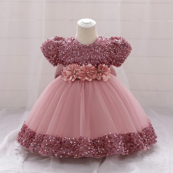 Baby Girls Dress Kids Christening Gowns Newborn Lace sequin Princess Clothes For Child 1 Year Birthday Party Costume Infant Vestidos