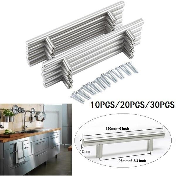 10 Pcs - 20 Pcs - 30 Pcs 6 Pouces Cuisine Ou Meubles Armoire Quincaillerie Tiroir T Bar Moderne Matériel En Acier Inoxydable Poignée Poignée Tirer Bo