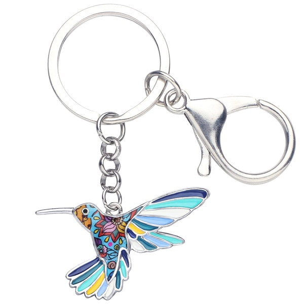 Émail alliage volant colibri oiseau porte-clés porte-clés doux Animal sac à main portefeuille bijoux de mode pour femmes filles charmes cadeaux