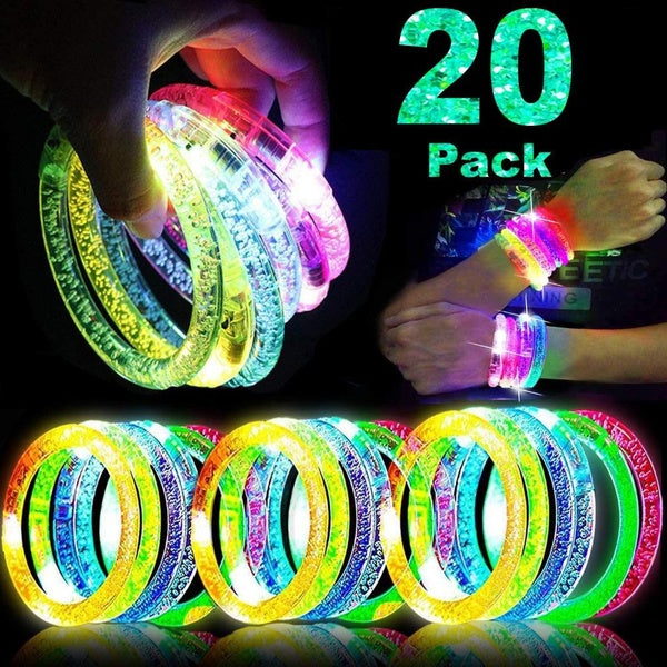 Lot de 20 bracelets de bâtons lumineux d'Halloween qui brillent dans le noir Halloween Party Supplies Favors, LED Bracelet Light Up Jouets Cadeaux Ne