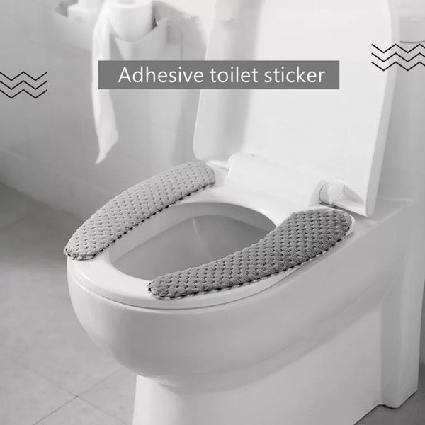 Winter Thick Toilet Seat Cover Velvet Cushion Stickers Toile Cover Universal Washable Bathroom Accessories Toilet Mat