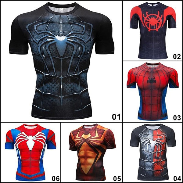 Chemise de Compression d'entraînement pour hommes, collants de course, Fitness, hauts à manches courtes