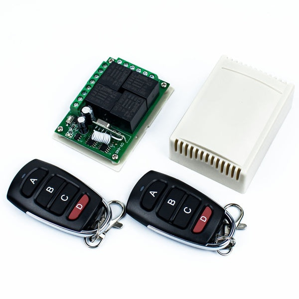 Wireless Remote Control Switch DC 12V 4CH Relay Receiver Module With RF Remote 433 Mhz Transmitter for Lock Control Room Lights Switch Home Appliance