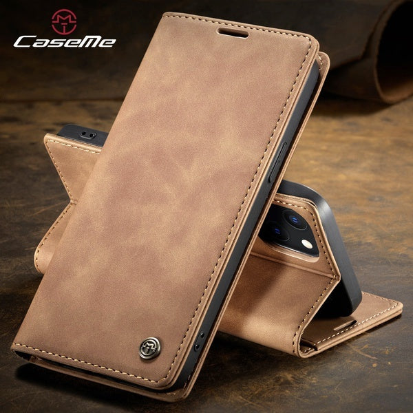 CaseMe Brand Magnetic Flip Leather Case for iPhone 13 Pro Max - 13 Pro - 13 Mini - 13 Card Holder Wallet Cover for iPhone 12 11 Pro Max XS XR X 8 7 6