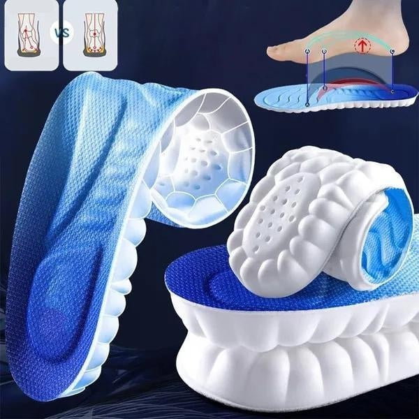 Sport Insoles Super Soft PU Breathable High Elasticity Shoe Inserts Pads for Men Women Orthopedic Foot Pain Relief Deodorant Cloud Massage Cushioning