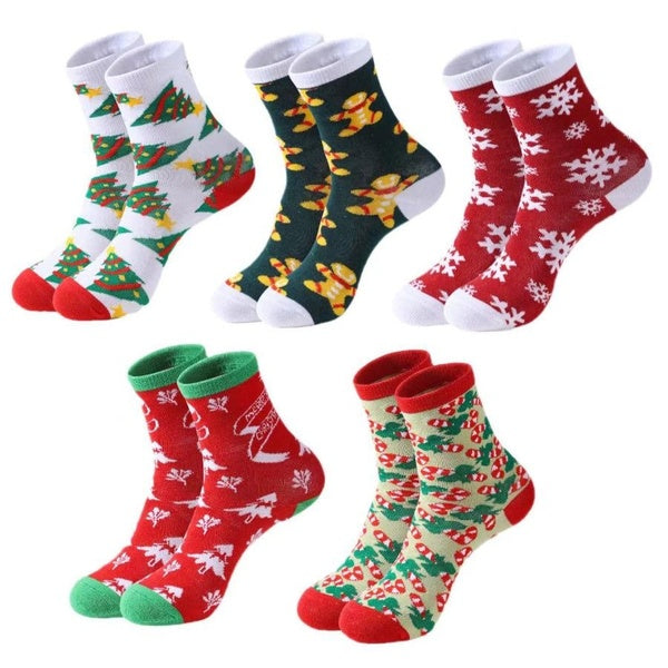 5 Pairs Christmas Socks for Women Funny Dress Colorful Novelty Cute Socks Christmas Gifts for Women Girls