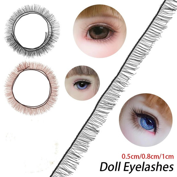 5Pcs Width 0.5-0.8-1.0cm Eyelashes for Baby Dolls Cute Piecey Clusters Dolls Accessories Kids Children Toy Doll False Eyelashes