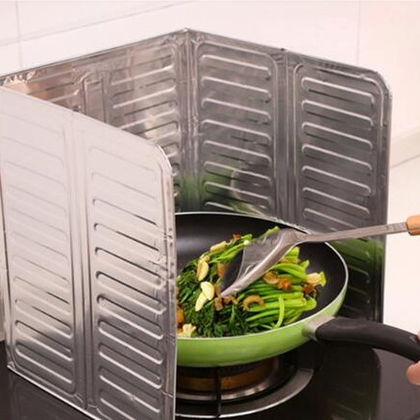 1PC Kitchen Gadgets Oil Splatter Screens Aluminium Foil Plate Gas Stove Splash Proof Baffle Home Kitchen Cooking Tools OK 0675