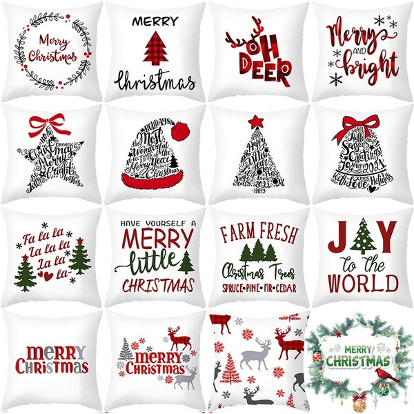 2020 New Cartoon Printing Christmas Pillowcase 45x45cm Fashion Christmas Pillowcase Home Decoration Sofa Cushion Cover Car Chair Pillowcase Custom Of