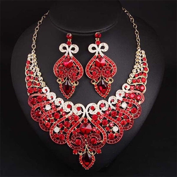 High Quality Gorgeous Wedding Bridal Necklace Earring Jewelry Sets Fashion Girl Luxury Party Evening Dinner Jewellery Accessories