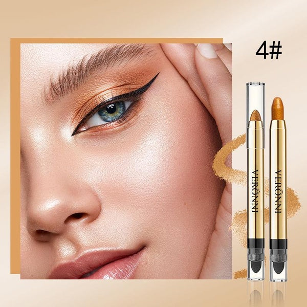VERONNI 6 Colors Eyeshadow Stick with Smudge Proof Eyeshadow Primer Base, Waterproof Glitter Eyeshadow Pen, Cream Eye Shadow Stick Makeup, Shimmer a