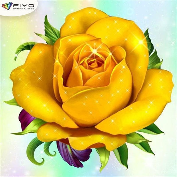 Flower DIY 5D Diamond Painting Full Drill with Number Kits Home and Kitchen Fashion Mosaic Diamond Painting Canvas Wall Decoration Gift Crafts for Ad
