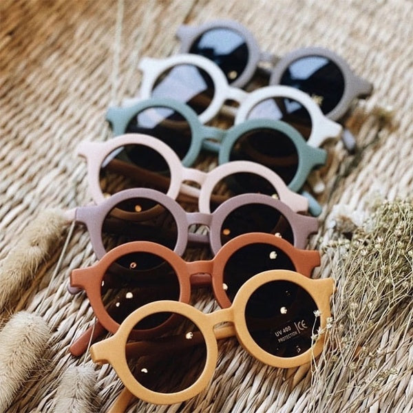 Fashion Round Sunglasses Children Infant Vintage Sun Glasses Solid Color Cute Outdoor Beach Protection For Kids