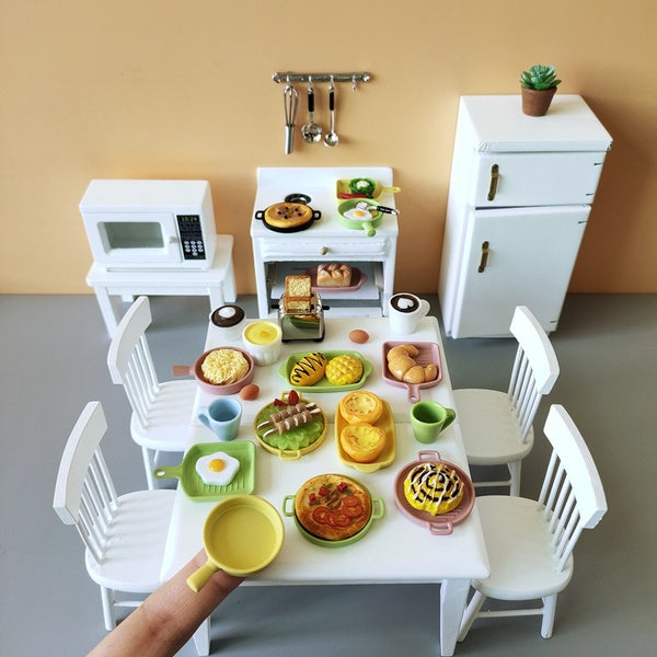 Dollhouse Kitchenware Mini Baking Trays-Cups-Food Doll House Kitchen Accessories Bakeware Miniature Scene 1:12 Kids Toy