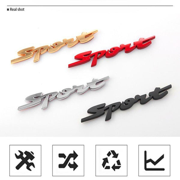 3D Metal Sport Badge Car Rear Trunk Emblem Decals Car Stickers Car Styling