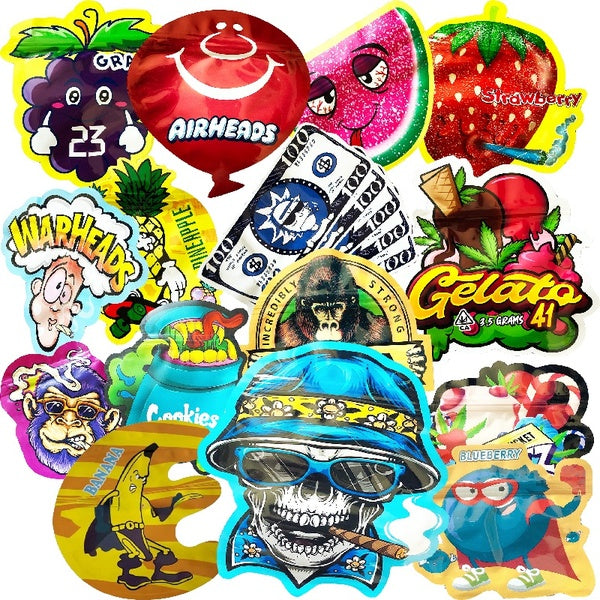 50-100PCS Empty Gummy Candy Special Shaped Bags Resealable Smell-proof Mylar Bags Aluminum Foil Food Storage Bags