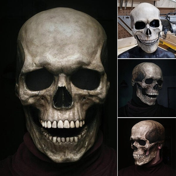 Halloween Wearable Mouth Movable Horror Skull Devil Latex Masks Darkness Face Mask Cover For Halloween Party Costume Bar Film Props