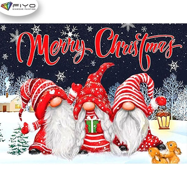 FIYO Dwarf Christmas Diamond Painting Kits For Adults DIY 5D Diamond Mosaic Diamond Painting Home and Kitchen Fashion Canvas Pictures Wall Decoration