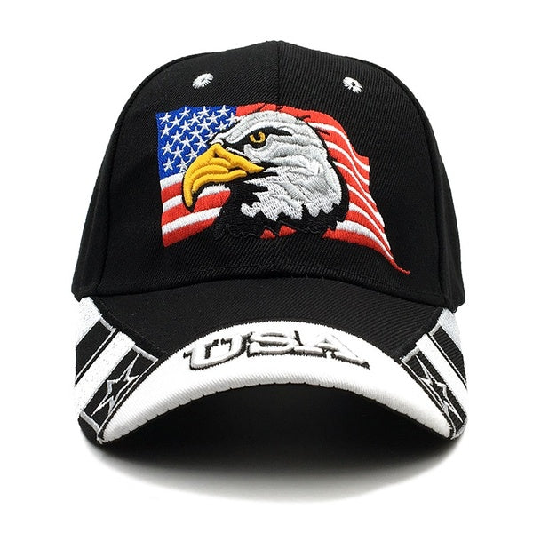 2019 Casquette noire USA drapeau aigle broderie Casquette de Baseball casquettes Snapback Casquette chapeaux ajusté décontracté Gorras papa chapeaux