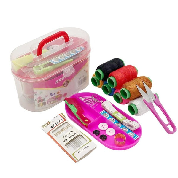 1Set Large Sewing Box Household Sewing Tools Sewing Bag Multifunctional Sewing Set Treasure Box