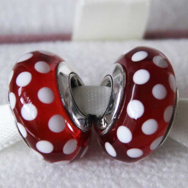 2pcs charmes de perles de verre de Murano pour les bracelets européens ZS303