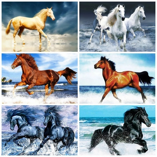 5D DIY Diamond Art Painting Kits Animal Diamond Embroidery Sale Horse Rhinestones Mosaic Cross Stitch Decor For Home