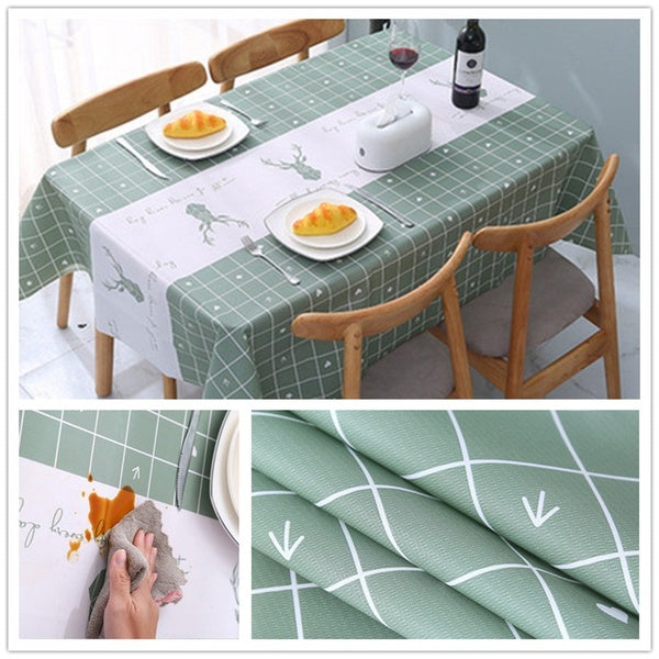 Tablecloths for coffee table household PEVA table cover placemats rectangular waterproof and oil-proof living room table mat
