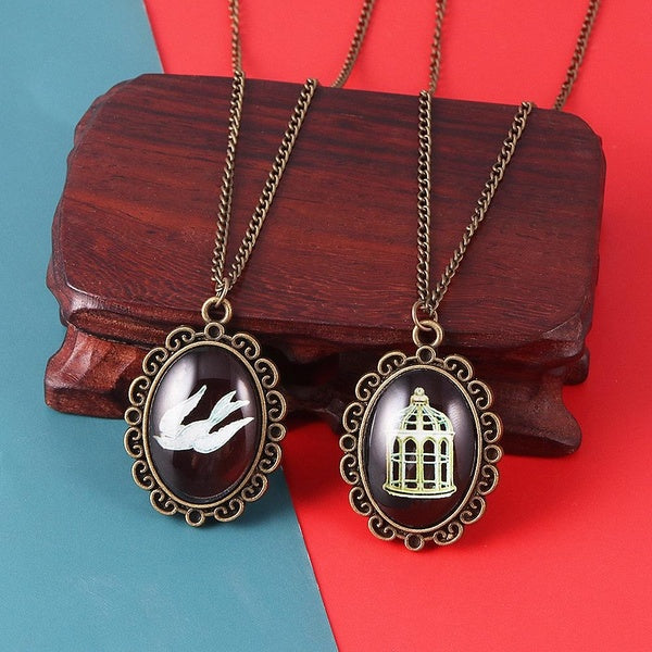 Game BioShock Infinite Necklace Player Jack and Elizabeth Pigeon Birdcage Pendant