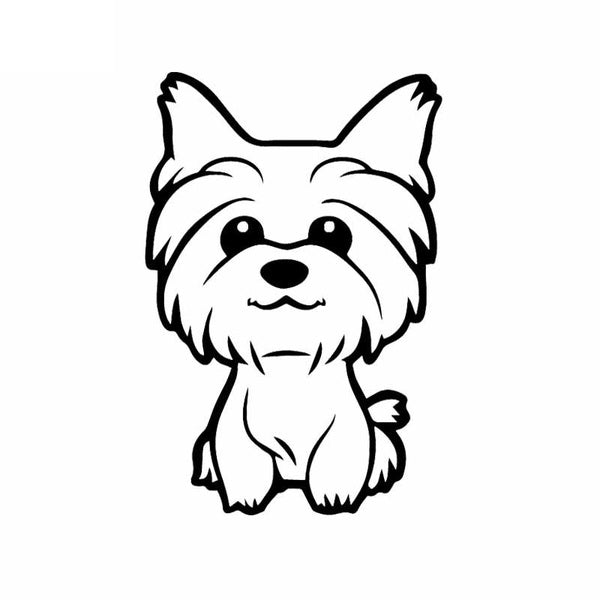 10.8X16 CM Yorkie Yorkshire Terrier Doggy Decal Mignon Fun Chien Fenêtre De Voiture Vinyle Autocollant De Voiture Noir-Argent C24-1633