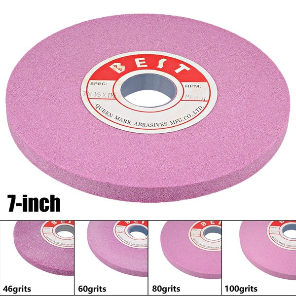 7 pouces 46 grains-60 grains-80 grains-100 grains meules de banc rose oxyde d'aluminium PA pour le meulage de surface