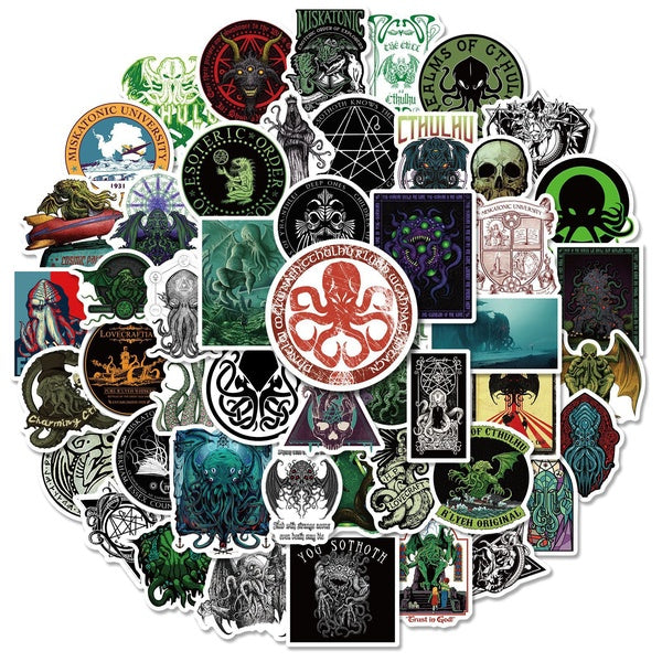 10-50Pcs Cthulhu Stickers Great Cthulhu Mythos Graffiti Stickers for DIY Luggage Laptop Skateboard Motorcycle Bicycle Stickers