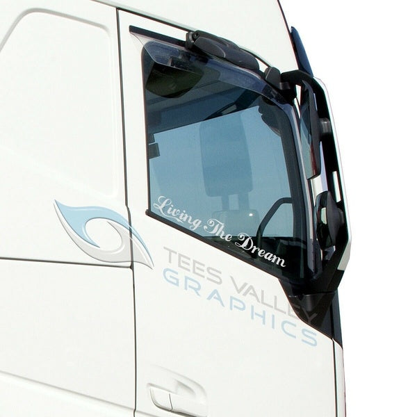1Pair 2x "Living The Dream" Truck window stickers decal Mercedes Scania Volvo DAF MAN