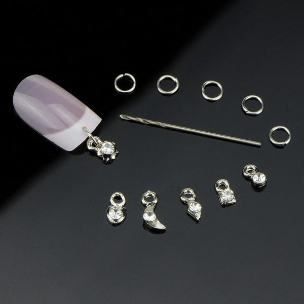 13PCS-Set 3D Rhinestones Dangles Charms Acrylic UV Gel Nail Art Decoration