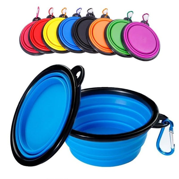 350ML-1000ML Foldable Silicone Pet Bowl Portable Puppy Food Container Collapsible Feeder for Outdoor Camping Dog Accessories