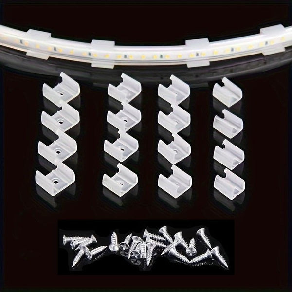30pcs Flexible Led Strip Lights Fixed Clip for 8-20mm 12V 24V 220V Waterproof Plastic Buckles Neon Tube Soft Lamp Holder Base