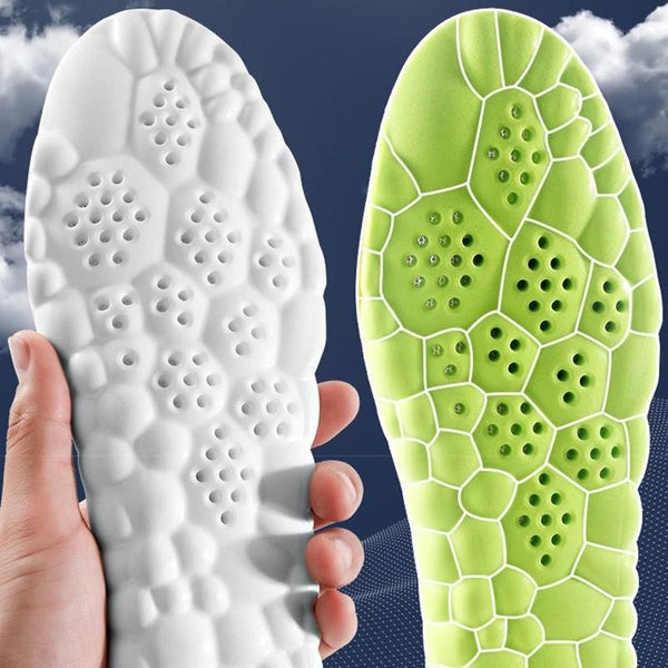 Semelles de sport en latex 4D super douces à haute élasticité inserts de chaussures coussinets soulagement de la douleur au pied déodorant coussin de