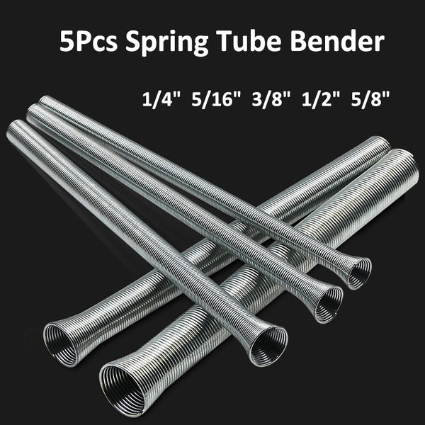 5Pcs Spring Tube Bender Set,1-4" 3-8" 1-2" 5-8" and 5-16" for Copper Aluminum and Thin Wall Steel Tubing