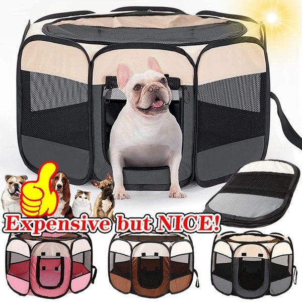 Portable Pet Playpen, Dog Playpen Foldable Pet Exercise Pen Tents Dog Kennel House Playground for Puppy Dog Cat Bunny Indoor Outdoor Travel Camping U