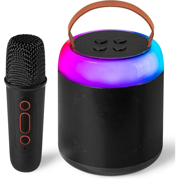 Mini Karaoke Machine with 1 Wireless Microphones for Kids Adults, Portable Bluetooth Speaker Toy for Girls and Boys 2 4 5 6 7 8 9 10 12 Year Old Girl