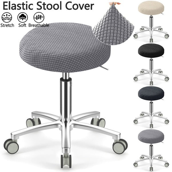 New Corn Elastic Stool Cover Solid Color Living Room Bedroom Stretch Rotary Chair Cover Armless Bar Stool Protective Cover