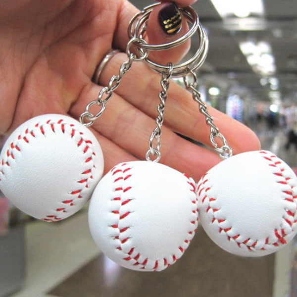 Fashion Creative mini Baseball Keychain Bag Pendant Baseball Fan Gift pu leather keyring
