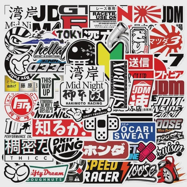 10-50pcs Japanese Street Harajuku Department Stickers jdm Graffiti Stickers for DIY Luggage Laptop Skateboard Motorcycle Bicycle Stickers