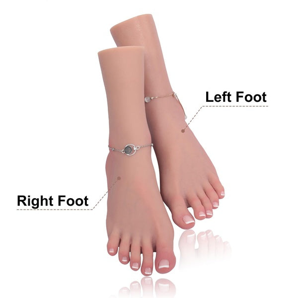 Eyung Silicone Female Feet Model Realistic Foot Mannequin Lifelike Textured Fake Foot For Socks Sandals Display