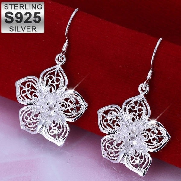 1 paire de boucles d'oreilles pendantes en argent sterling 925 pour femmes