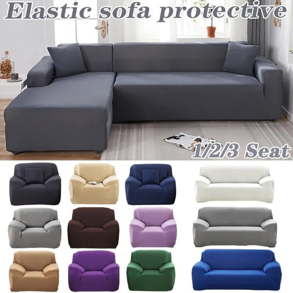 Resilient Sofa Cover for Living Room Sofa, Solid Color Elastic Sofa Cover with Corner Chair, Lounge Sofa, 1-2-3 Seat Sofa Cover