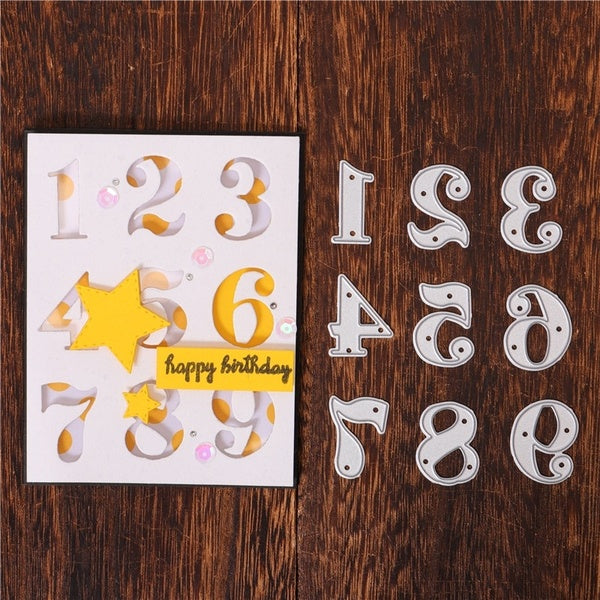 1-9 Number New Metal Cutting Dies for Decor Card DIY Scrapbooking Embossing Stencil Paper Craft Album Template Dies
