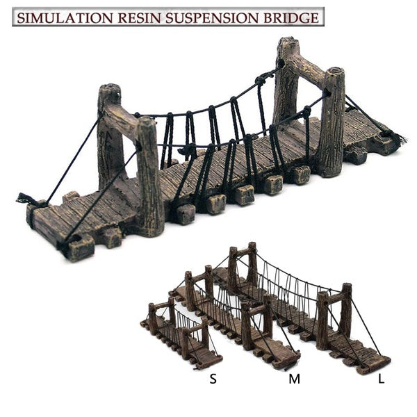 Haute Qualité Fish Tank Aménagement Paysager Simulation Corde Suspension Pont Aquarium Décoration Résine Pont Tortue Escalade Plate-Forme