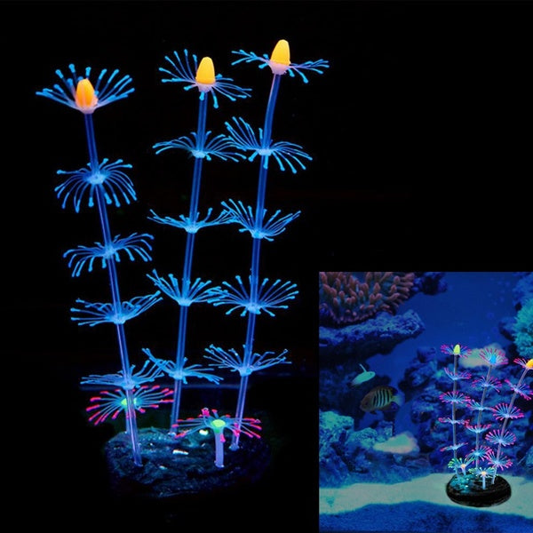 Aquarium décoration plantes artificielles Aquarium Silicone simulé lumineux-corail ornement Aquarium Aquarium aménagement paysager décor