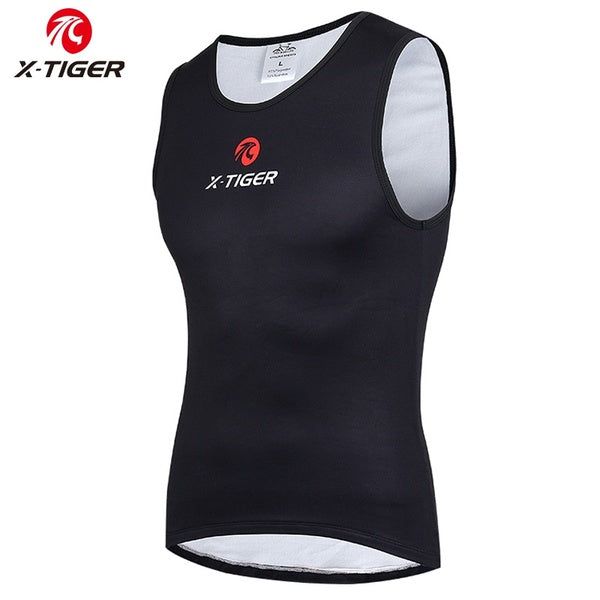 X-TIGER Men's Athletic Compression Shirts Sleeveless Thermal Cycling Jersey Baselayer Cool Dry Compression Shirts Tank