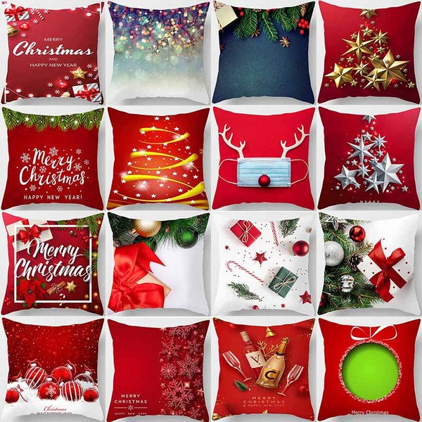 Christmas series printed home decoration pillowcases, car sofa cushion covers(45cm * 45cm)